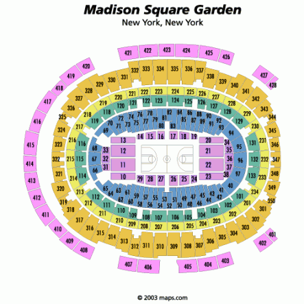 Lower level of old Madison Sq Garden, NYC sightlines