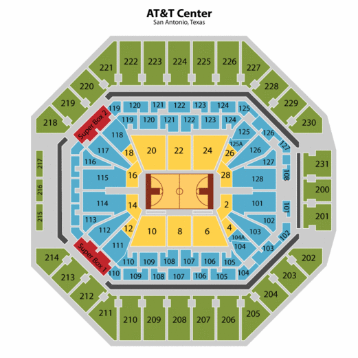 ATT Center, AT&T Center, Spurs Seating Chart