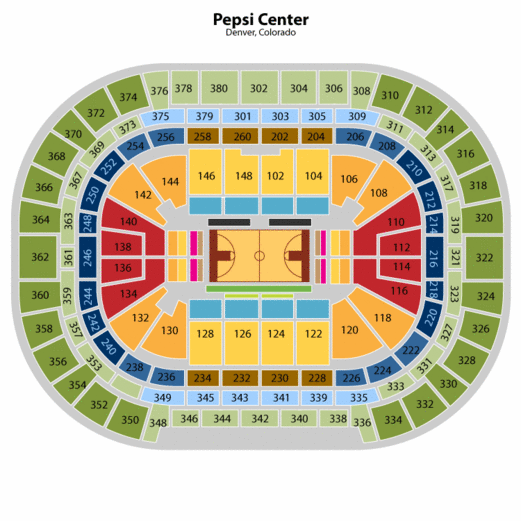 Nuggets Seating Chart  Nuggets Seat Chart Pepsi Center inside